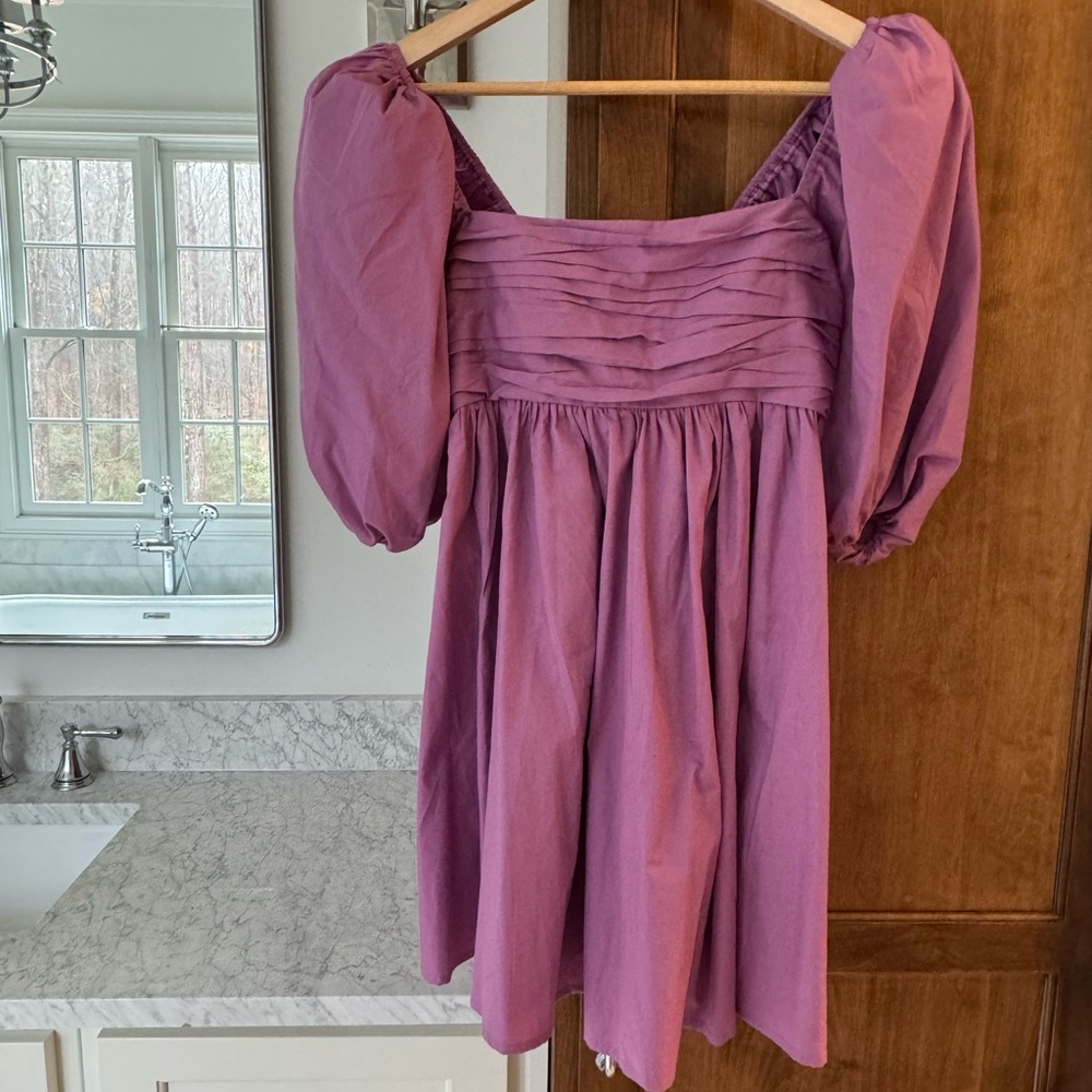 Abercrombie Purple Puff Sleece Dress with Pockets - size petite small
